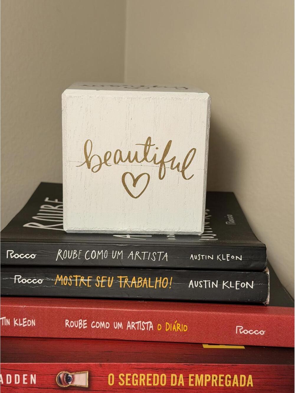 Inspirational wood block sign